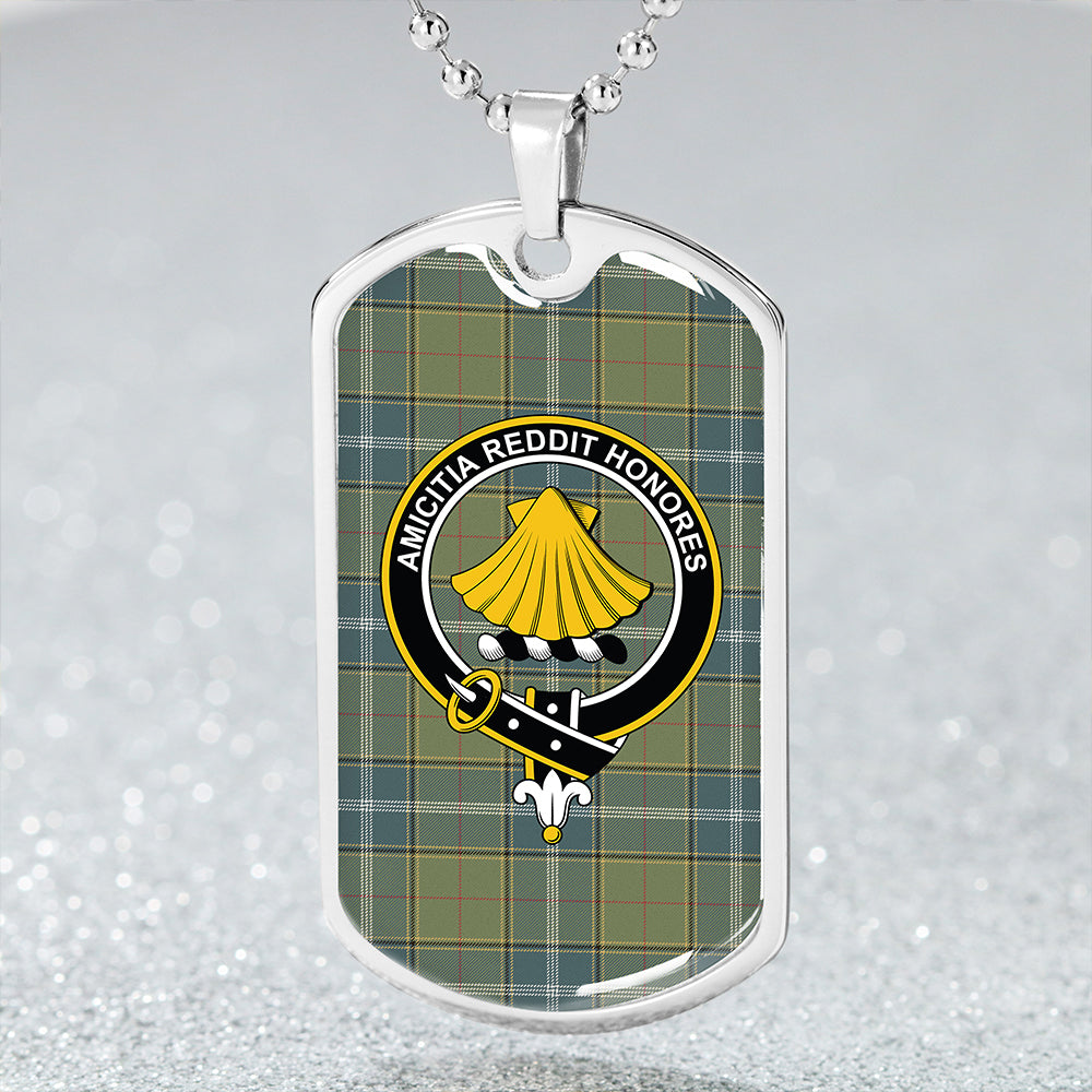 Pringle #2 Weathered Clan Badge Classic Tartan Dog Tag Necklace