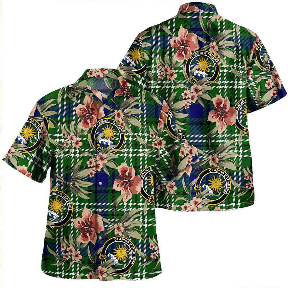 Purves Clan Badge Tartan Aloha Hawaiian Shirt Tropical Old Style