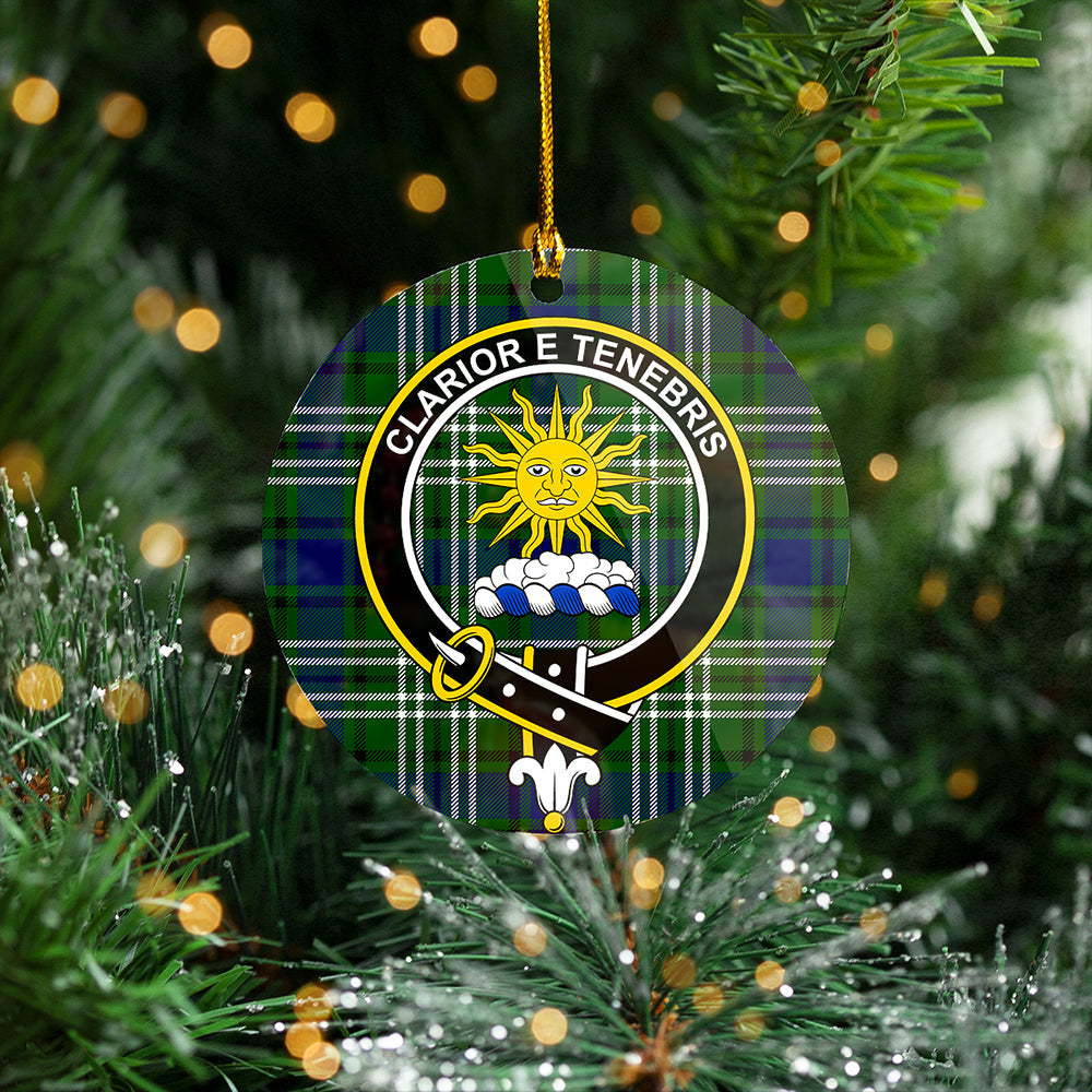 Purves Clan Badge Tartan Plastic Christmas Ornaments