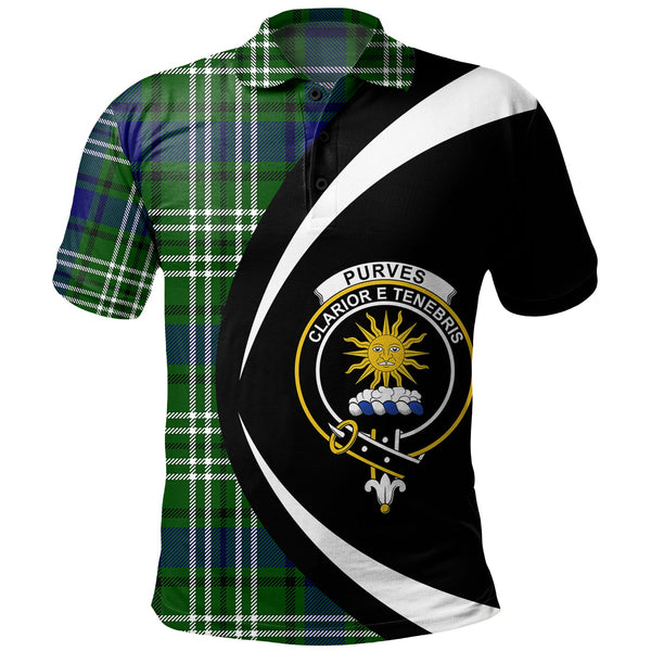 Purves Clan Badge Tartan Polo Shirt Circle Style Personalized