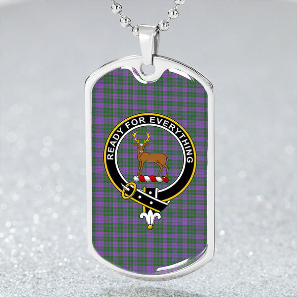 Rae Ancient Clan Badge Classic Tartan Dog Tag Necklace