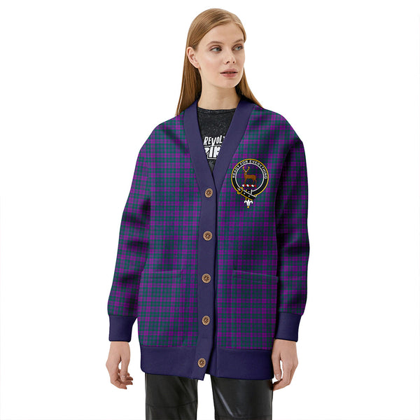 Rae Modern Clan Badge Tartan V-neck Cardigan