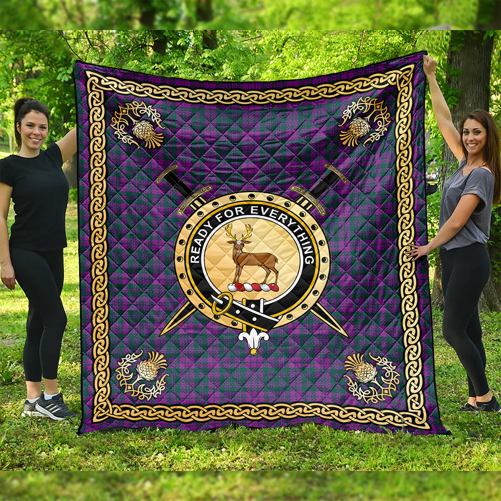 Rae Modern Clan Badge Tartan Premium Quilt Celtic Shield