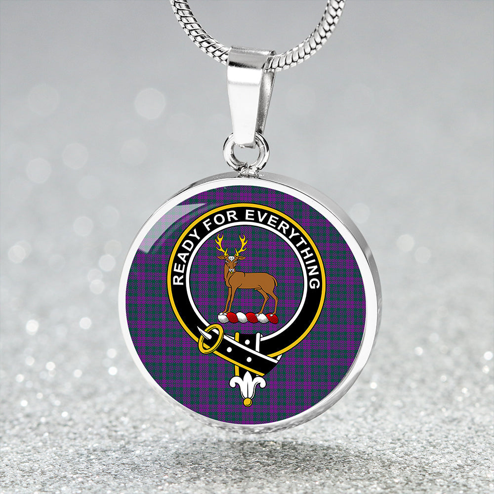 Rae Modern Clan Badge Tartan Classic Circle Necklace