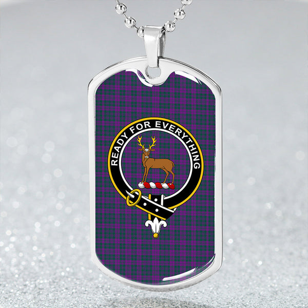 Rae Modern Clan Badge Classic Tartan Dog Tag Necklace