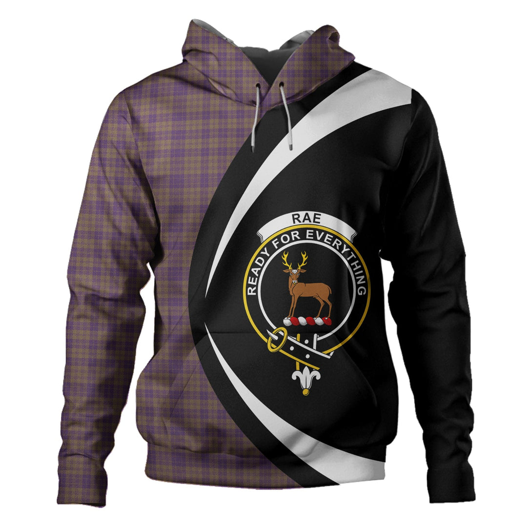 Rae Weathered Clan Badge Tartan Hoodie Circle Style