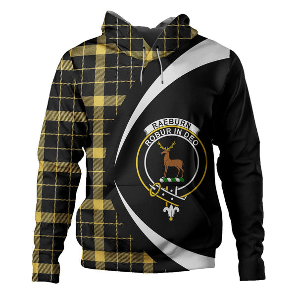 Raeburn Ancient Clan Badge Tartan Hoodie Circle Style