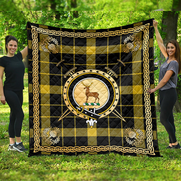 Raeburn Modern Clan Badge Tartan Premium Quilt Celtic Shield