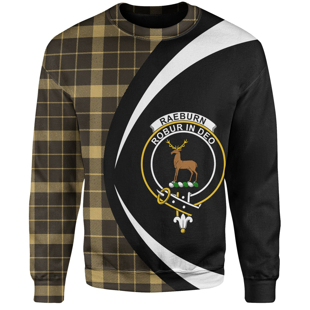 Raeburn Weathered Clan Badge Tartan Sweatshirt Circle Style Personalized