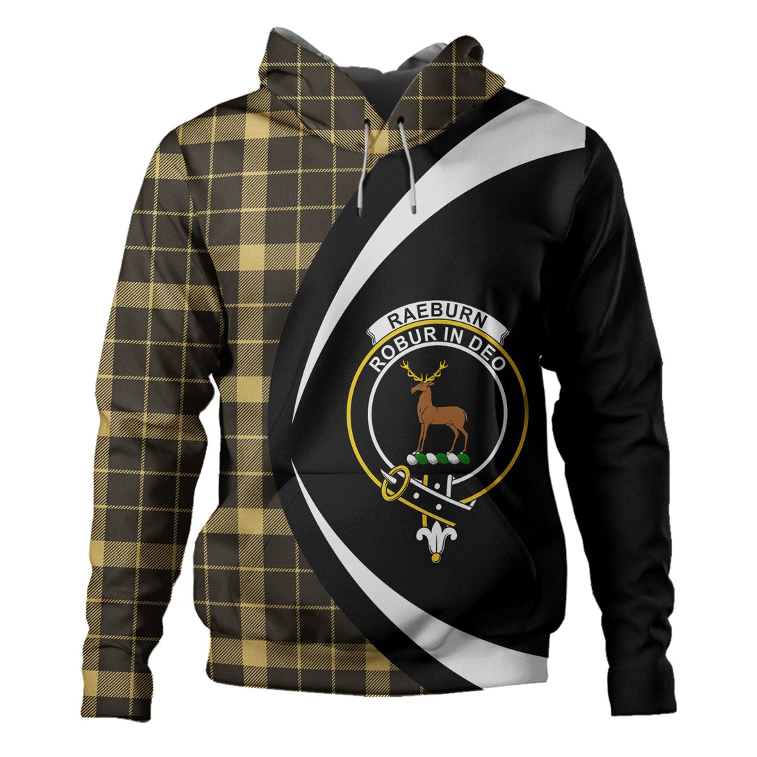 Raeburn Weathered Clan Badge Tartan Hoodie Circle Style