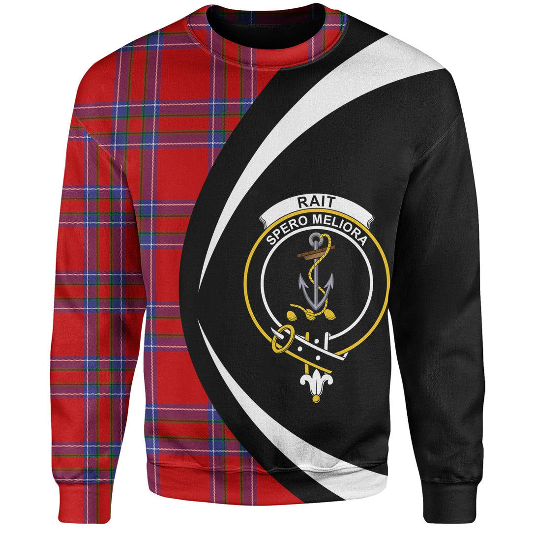 Rait Clan Badge Tartan Sweatshirt Circle Style Personalized