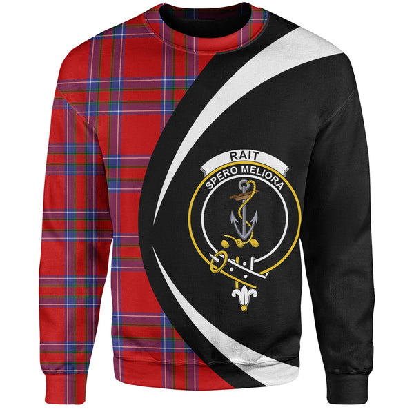 Rait Clan Badge Tartan Sweatshirt Circle Style Personalized