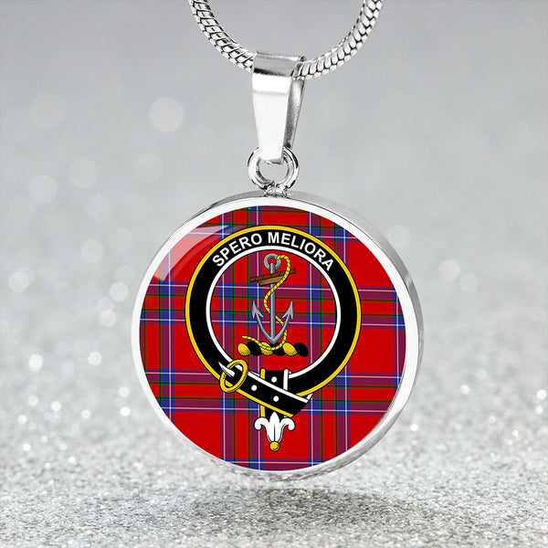 Rait Clan Badge Tartan Classic Circle Necklace