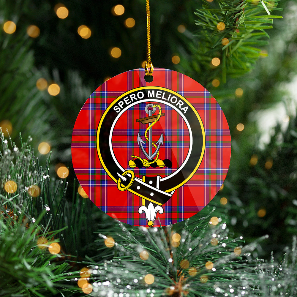 Rait Clan Badge Tartan Plastic Christmas Ornaments