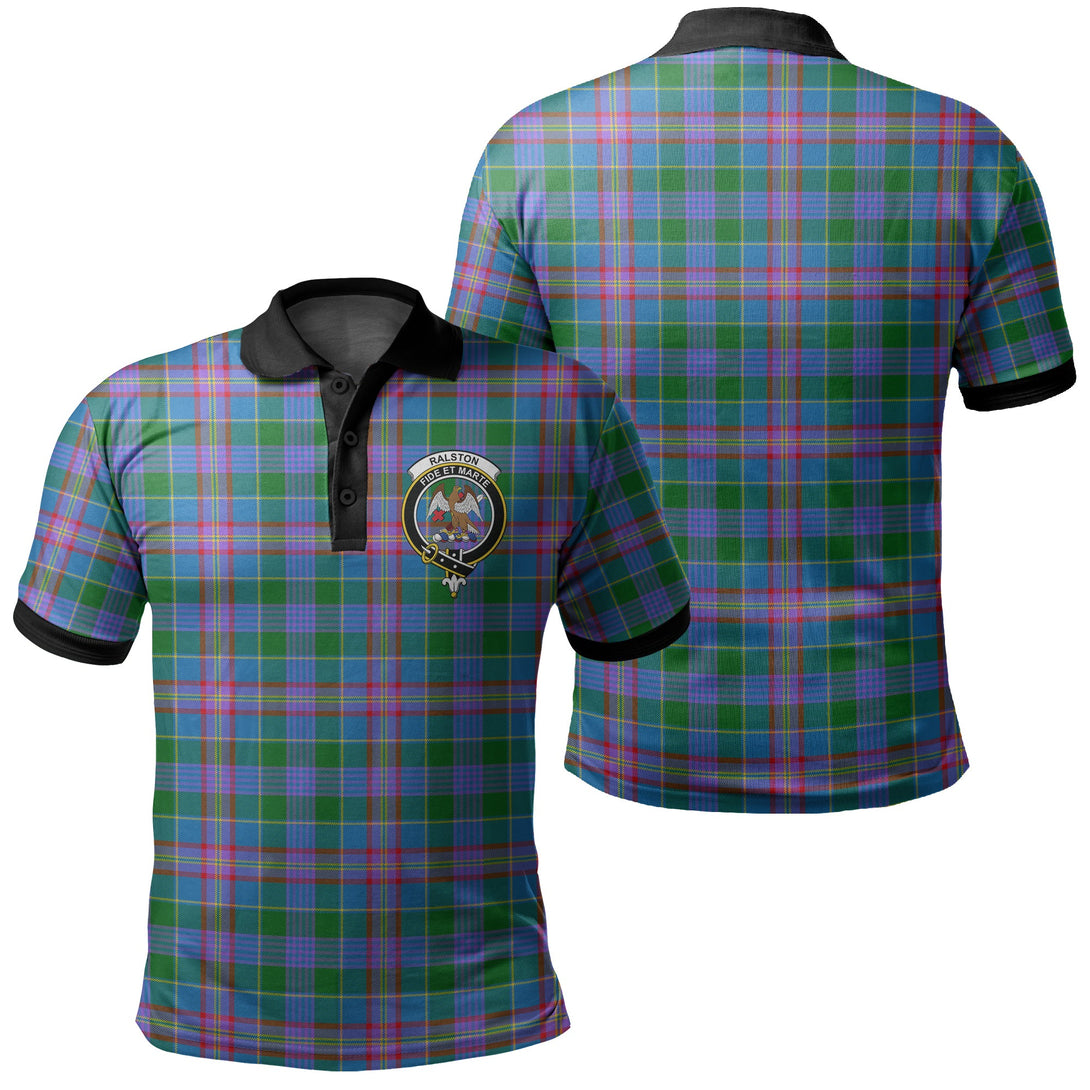 Ralston Tartan Crest Polo Shirt Black Neck 2 Style