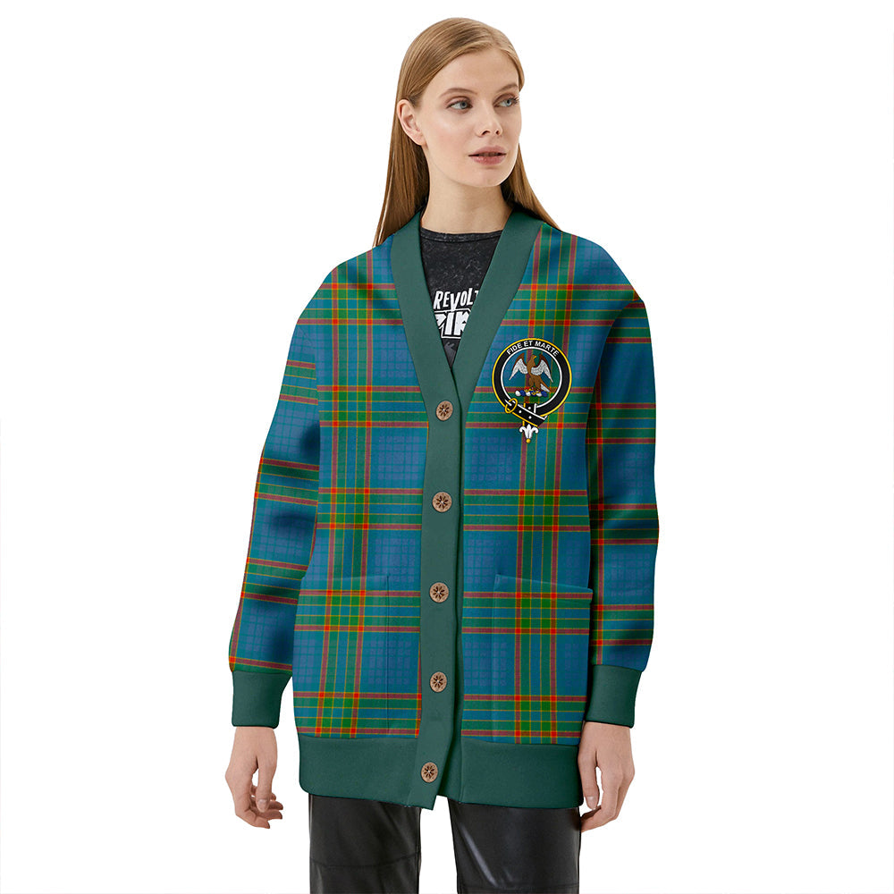 Ralston UK Ancient Clan Badge Tartan V-neck Cardigan