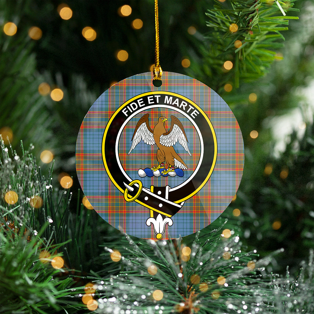 Ralston UK Weathered Clan Badge Tartan Plastic Christmas Ornaments