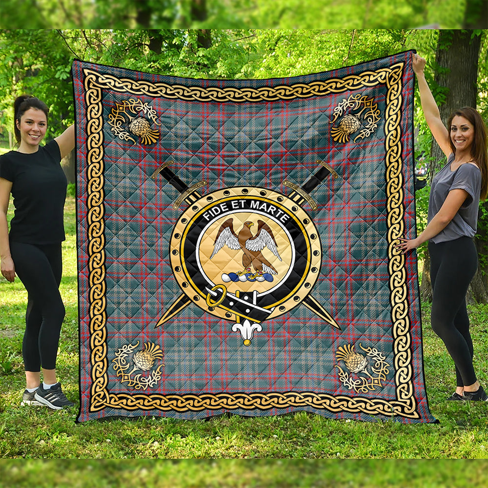 Ralston US Weathered Clan Badge Tartan Premium Quilt Celtic Shield