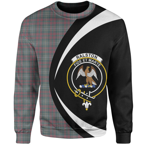 Ralston US Weathered Clan Badge Tartan Sweatshirt Circle Style Personalized