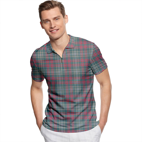 Ralston US Weathered Tartan Classic Lapel Zip Short Sleeve Polo