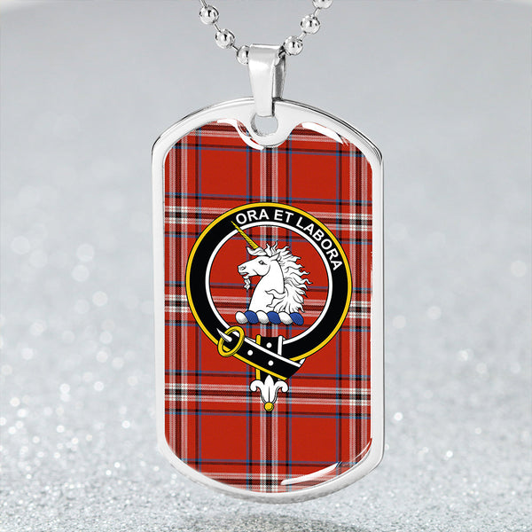 Ramsay Angus & Mearns Ancient Clan Badge Classic Tartan Dog Tag Necklace