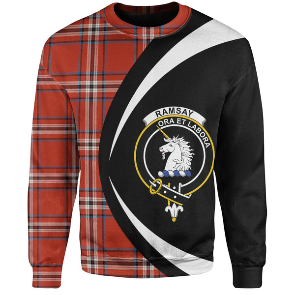 Ramsay Angus & Mearns Ancient Clan Badge Tartan Sweatshirt Circle Style Personalized