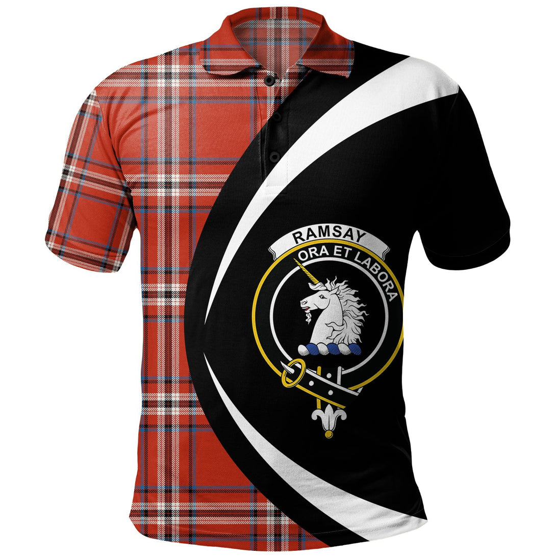 Ramsay Angus & Mearns Ancient Clan Badge Tartan Polo Shirt Circle Style Personalized