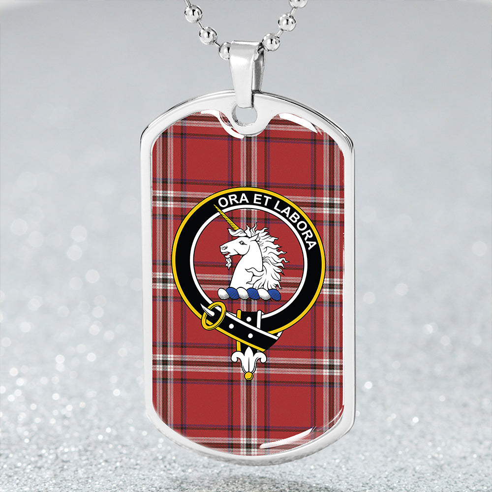 Ramsay Angus & Mearns Weathered Clan Badge Classic Tartan Dog Tag Necklace