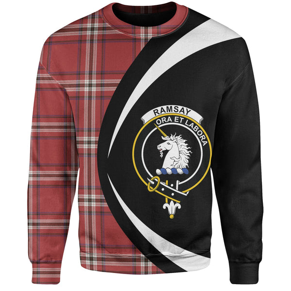 Ramsay Angus & Mearns Weathered Clan Badge Tartan Sweatshirt Circle Style Personalized