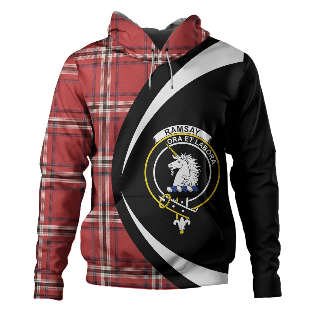 Ramsay Angus & Mearns Weathered Clan Badge Tartan Hoodie Circle Style