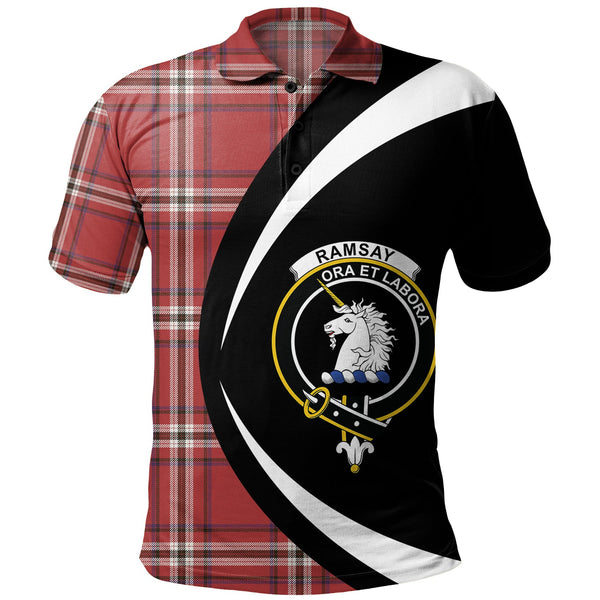 Ramsay Angus & Mearns Weathered Clan Badge Tartan Polo Shirt Circle Style Personalized