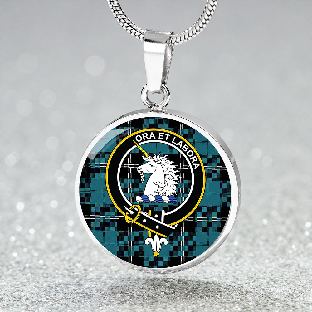 Ramsay Blue Ancient Clan Badge Tartan Classic Circle Necklace