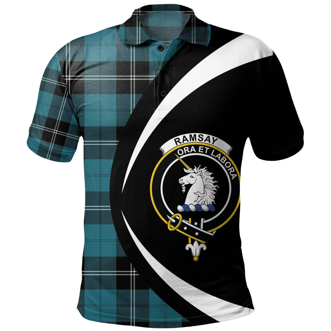 Ramsay Blue Ancient Clan Badge Tartan Polo Shirt Circle Style Personalized