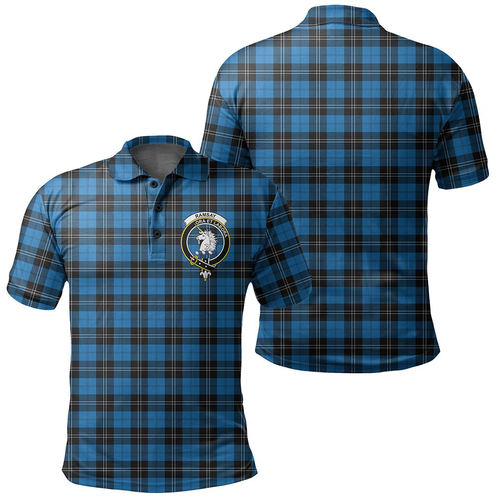 Ramsay Blue Ancient Tartan Classic Crest Polo Shirt