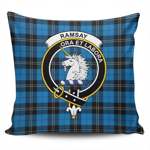 Ramsay Blue Ancient Tartan Classic Crest Pillow Cover