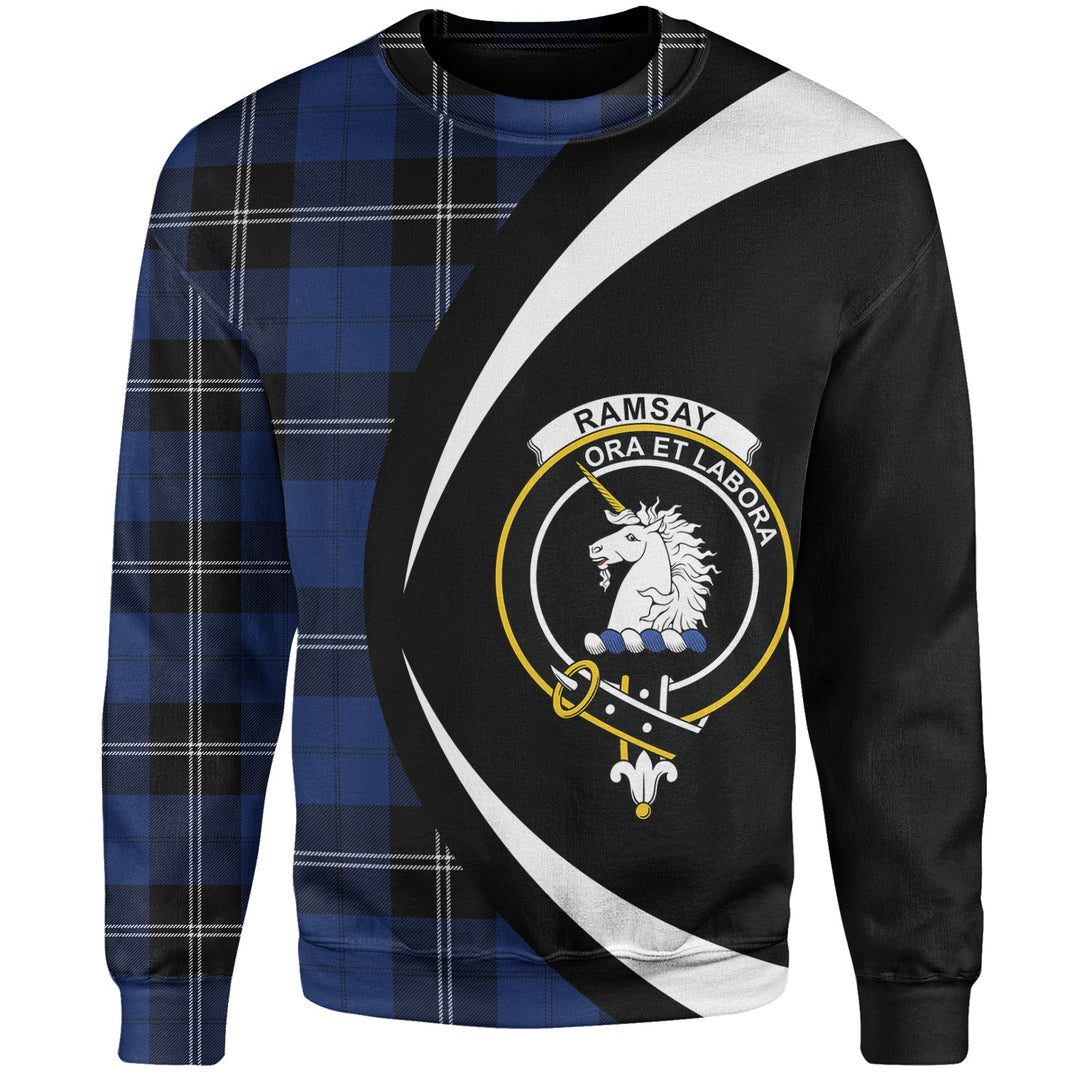 Ramsay Blue Modern Clan Badge Tartan Sweatshirt Circle Style Personalized