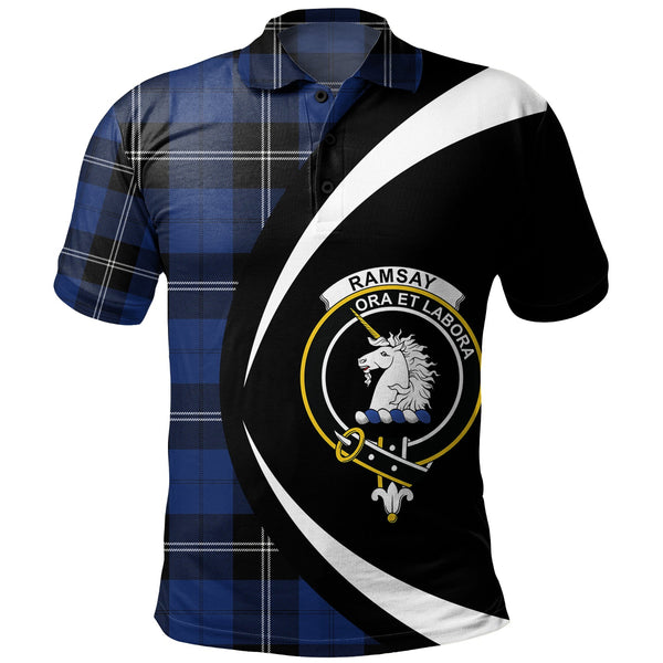 Ramsay Blue Modern Clan Badge Tartan Polo Shirt Circle Style Personalized