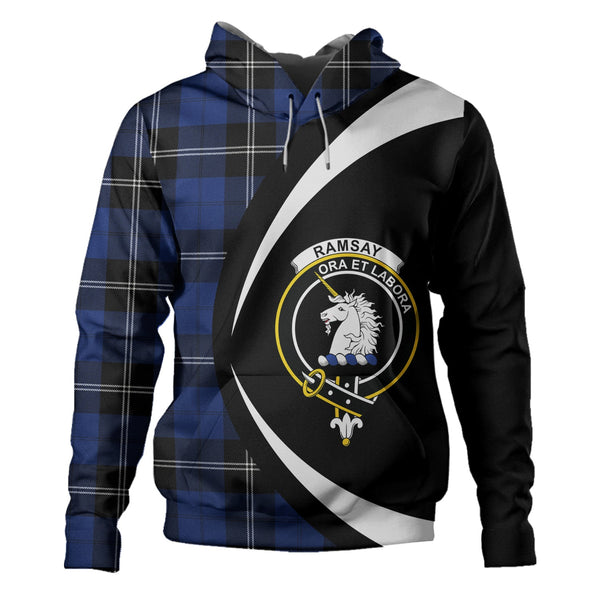 Ramsay Blue Modern Clan Badge Tartan Hoodie Circle Style