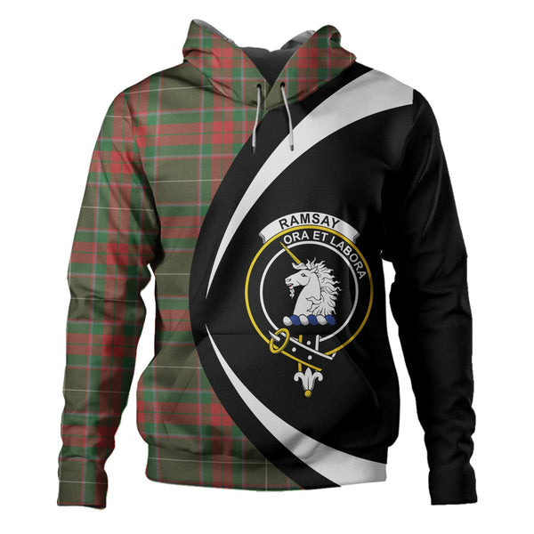 Ramsay Green Ancient Clan Badge Tartan Hoodie Circle Style