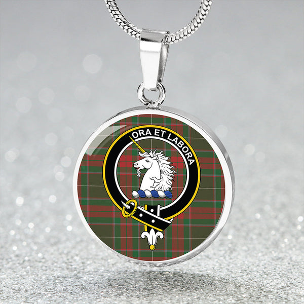 Ramsay Green Ancient Clan Badge Tartan Classic Circle Necklace