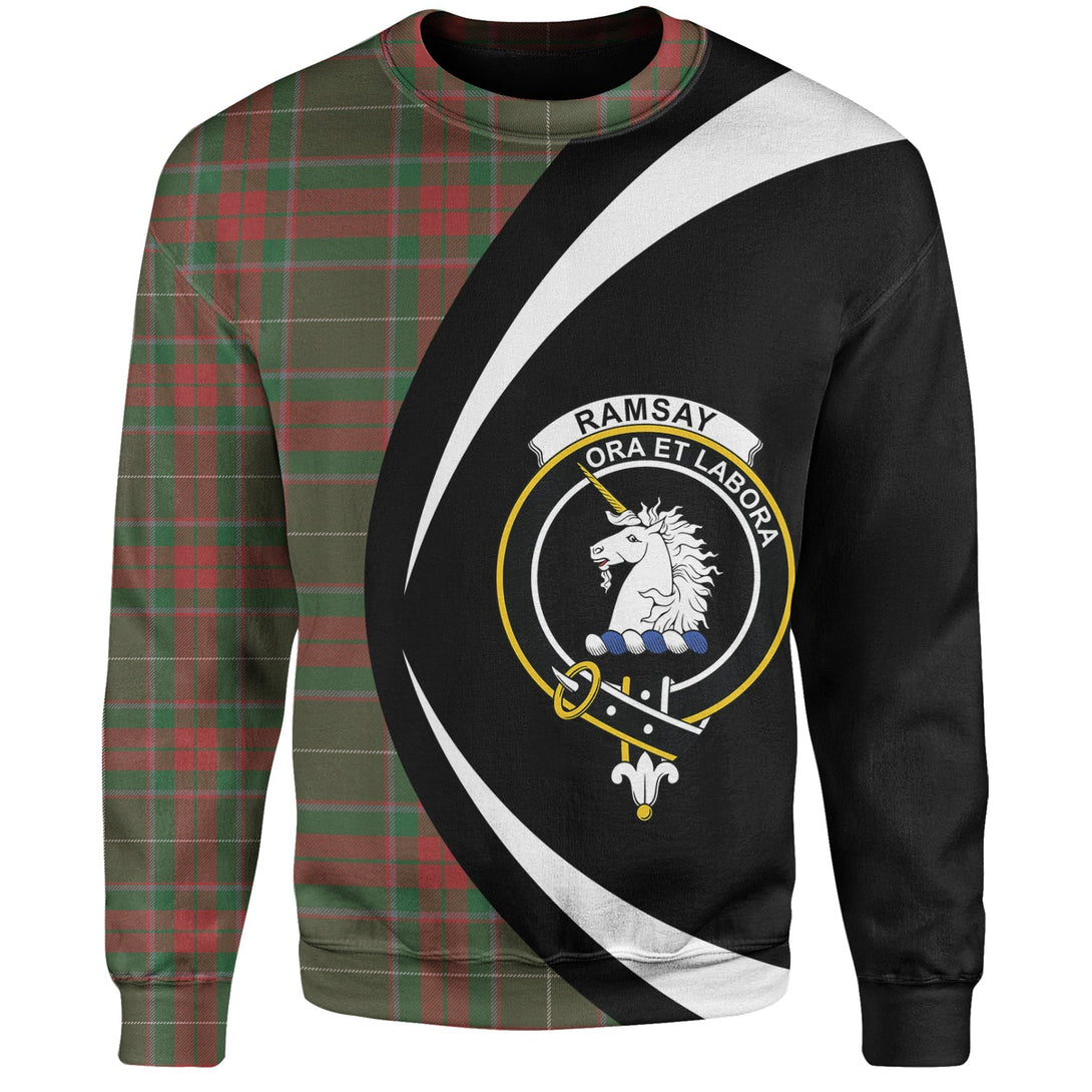 Ramsay Green Ancient Clan Badge Tartan Sweatshirt Circle Style Personalized