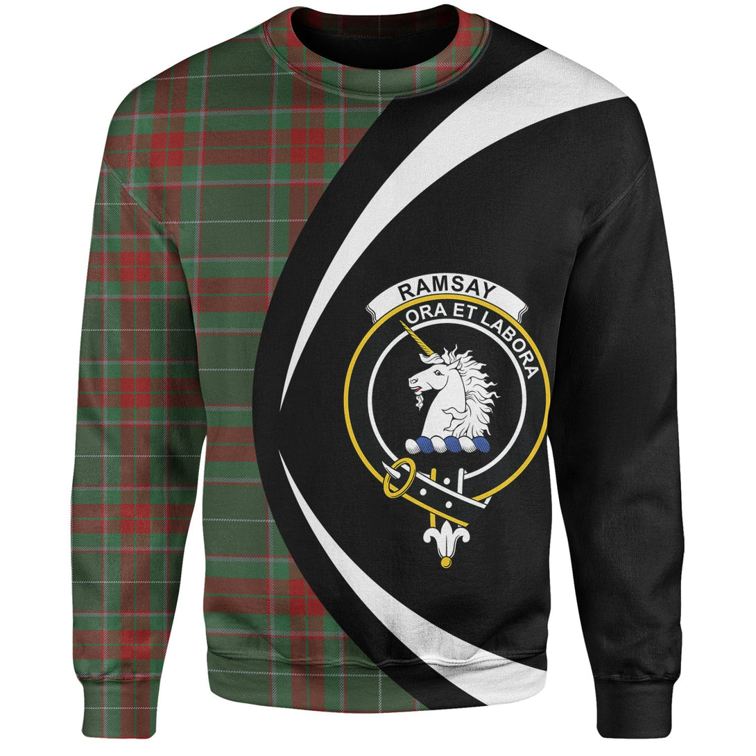 Ramsay Green Modern Clan Badge Tartan Sweatshirt Circle Style Personalized