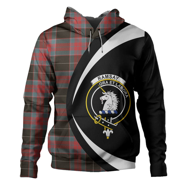 Ramsay Green Weathered Clan Badge Tartan Hoodie Circle Style