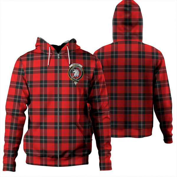 Ramsay Modern Tartan Classic Crest Zipper Hoodie