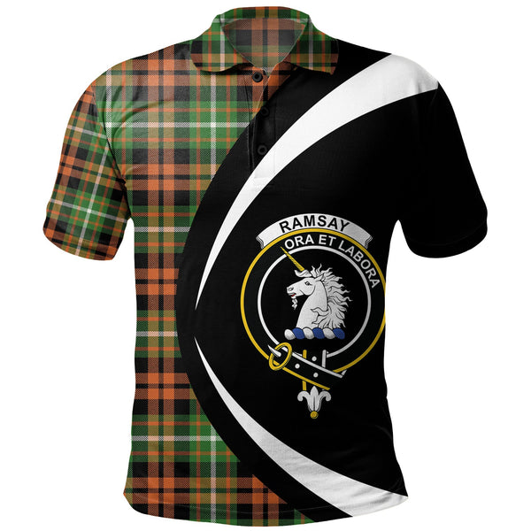 Ramsay Orange Ancient Clan Badge Tartan Polo Shirt Circle Style Personalized