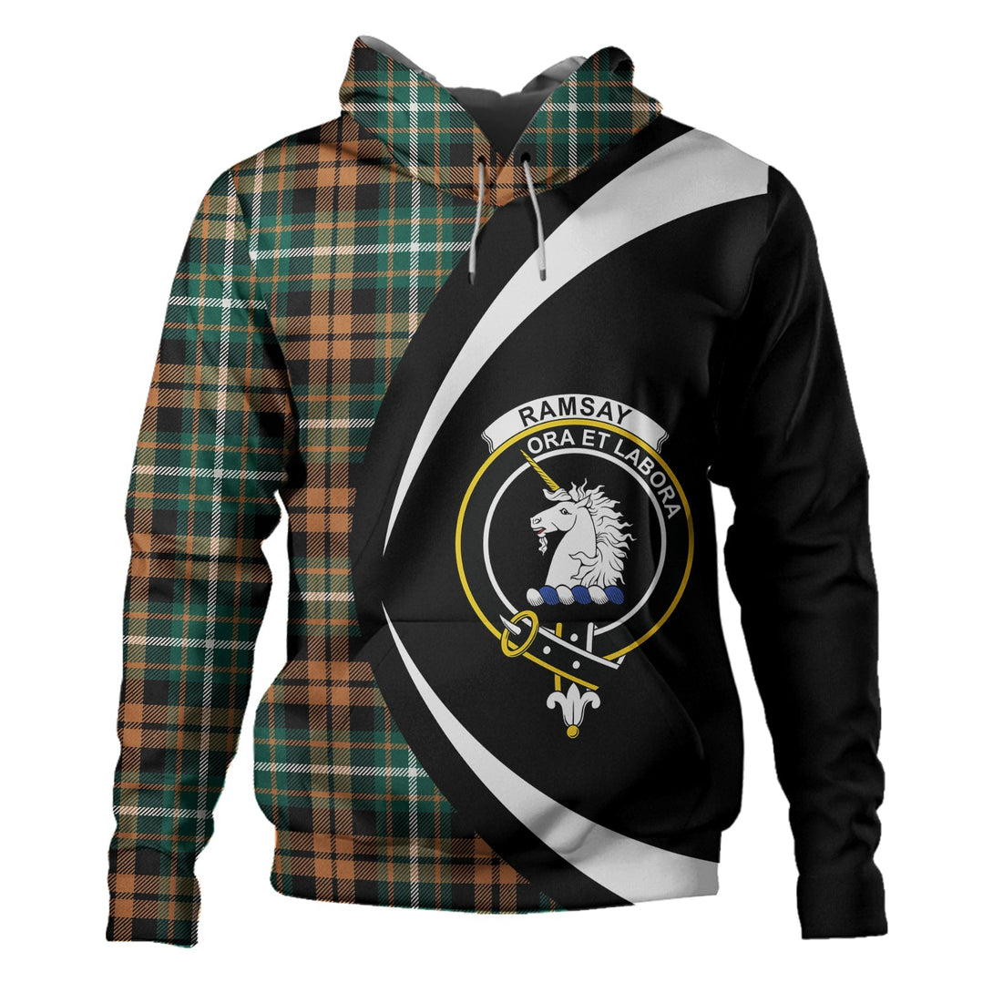 Ramsay Orange Modern Clan Badge Tartan Hoodie Circle Style