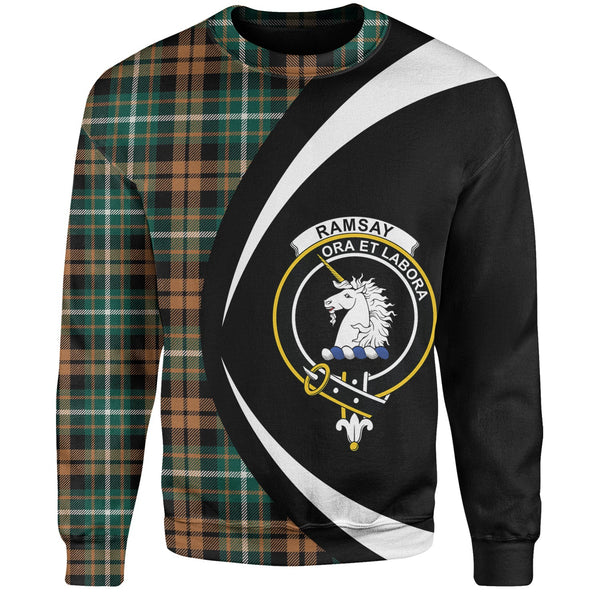 Ramsay Orange Modern Clan Badge Tartan Sweatshirt Circle Style Personalized