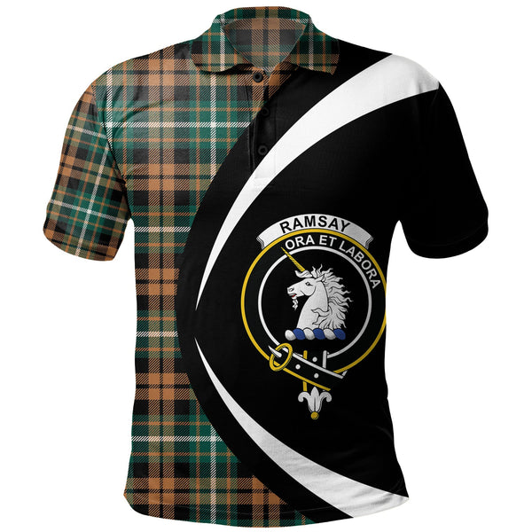 Ramsay Orange Modern Clan Badge Tartan Polo Shirt Circle Style Personalized