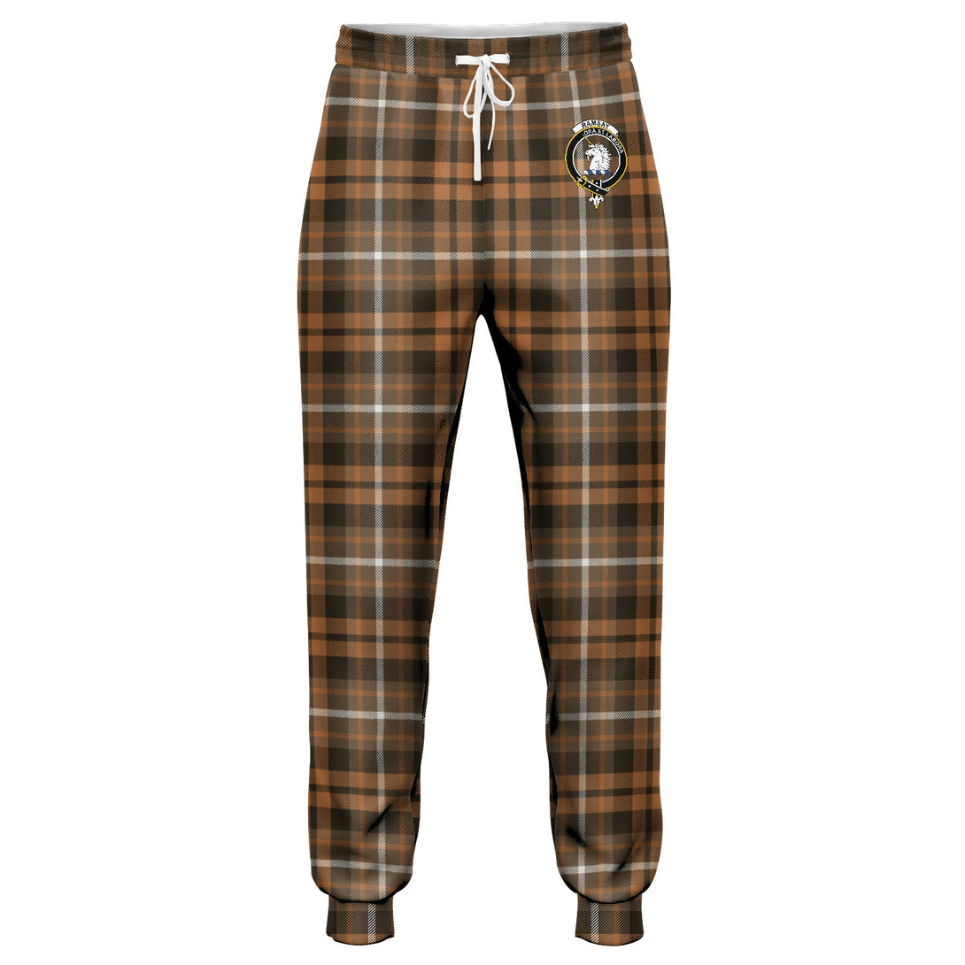 Ramsay Orange Weathered Clan Badge Tartan Jogger Pants