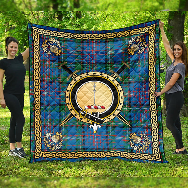 Rankin Ancient Clan Badge Tartan Premium Quilt Celtic Shield